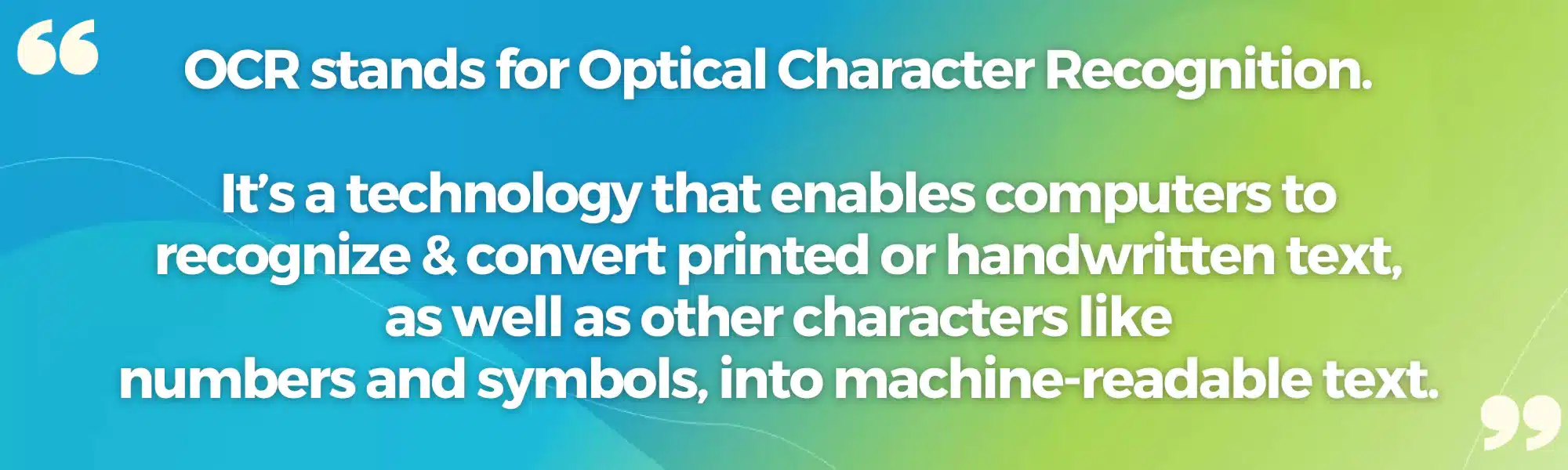 What is optical character recognition OCR