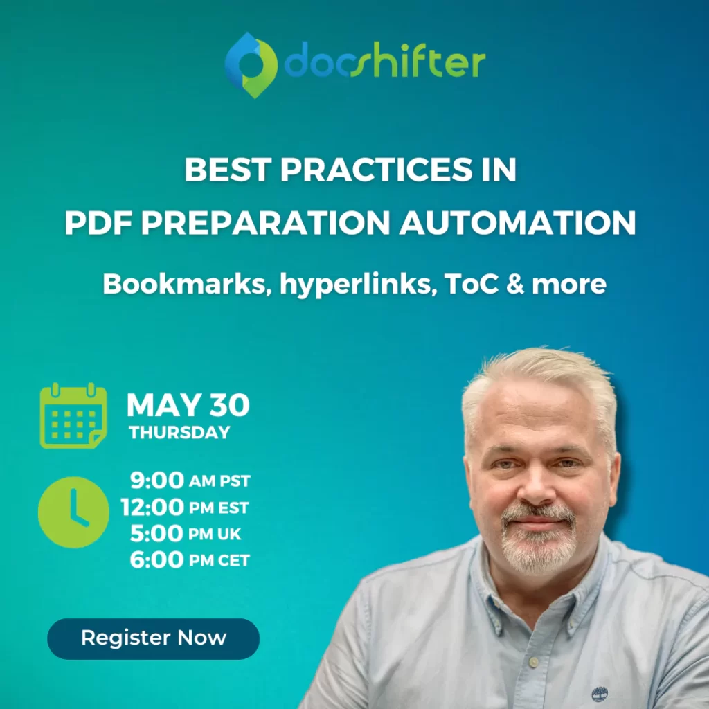 Best practices in PDF preparation automation: Bookmarks, hyperlinks, ToC & more
