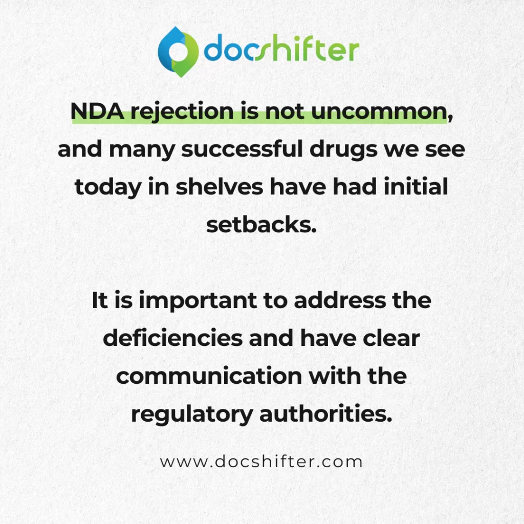 nda submission rejection
